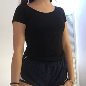 Soft Black Cross Top